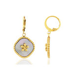 Boucles d'oreilles acier doré nacres - vue 1