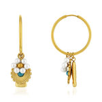 Boucles d'oreilles acier doré perles - vue 1