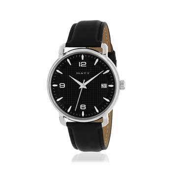 Montre MATY homme bracelet cuir noir