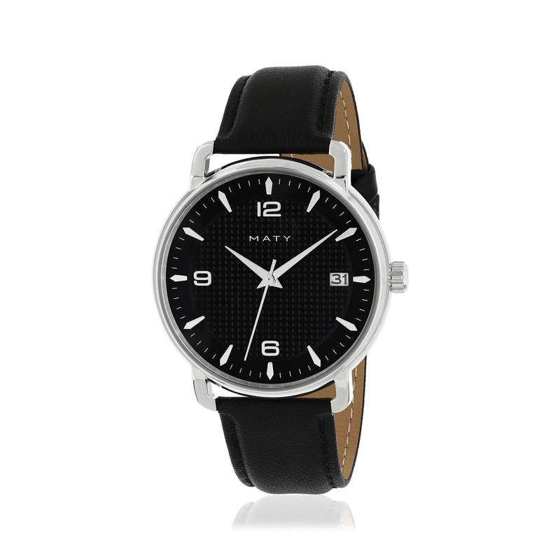 Montre MATY homme bracelet cuir noir - vue 1