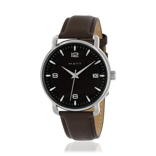 Montre MATY homme bracelet cuir marron