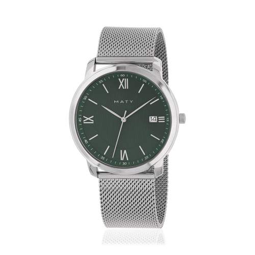 Montre MATY homme bracelet acier inoxydable gris