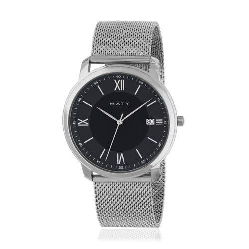 Montre MATY homme bracelet acier inoxydable gris