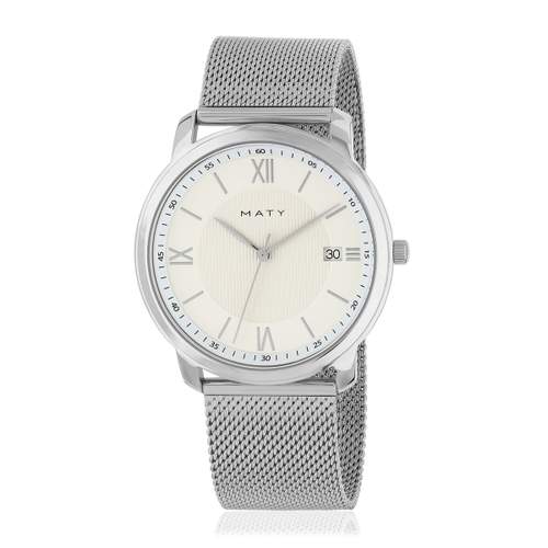 Montre MATY homme bracelet acier inoxydable gris