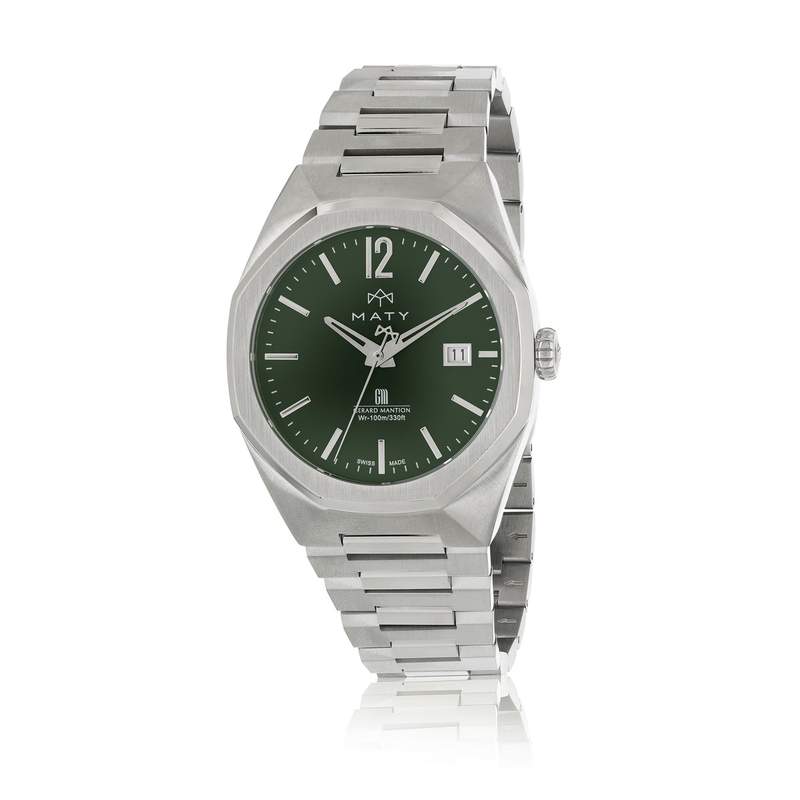 Montre MATY homme bracelet acier inoxydable gris - vue 1