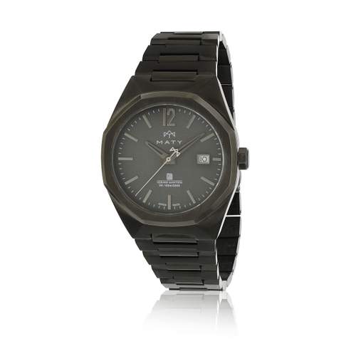 Montre MATY homme bracelet acier inoxydable gris anthracite