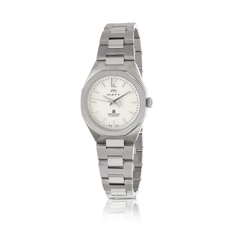 Montre MATY femme bracelet acier inoxydable gris - vue 1