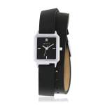 Montre MATY femme acier bracelet cuir noir - vue 1