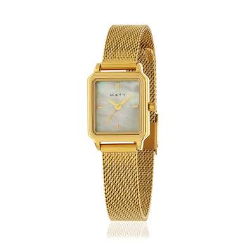 Montre MATY femme bracelet acier inoxydable doré