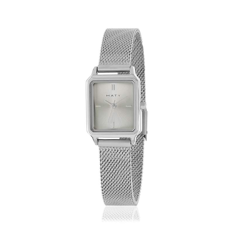 Montre MATY femme bracelet acier inoxydable gris - vue 1