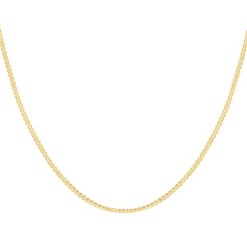 Chaine or jaune 375 maille gourmette 55cm