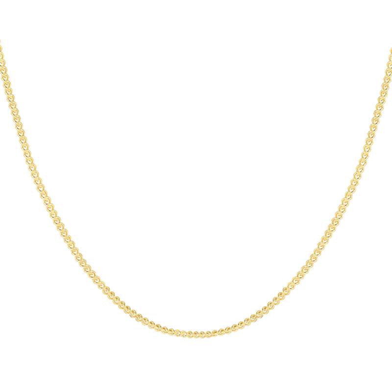 Chaine or jaune 375 maille gourmette 55cm - vue 1