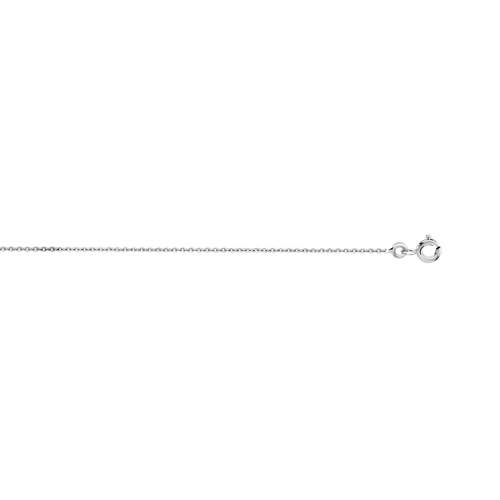Chaîne or 375 blanc maille forçat 50 cm