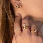 Bague vermeil  zirconia - vue porté 1