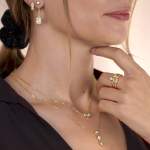 Collier vermeil zirconias 45 cm - vue porté 2