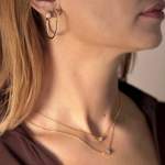 Collier vermeil zirconias 45 cm - vue porté 2