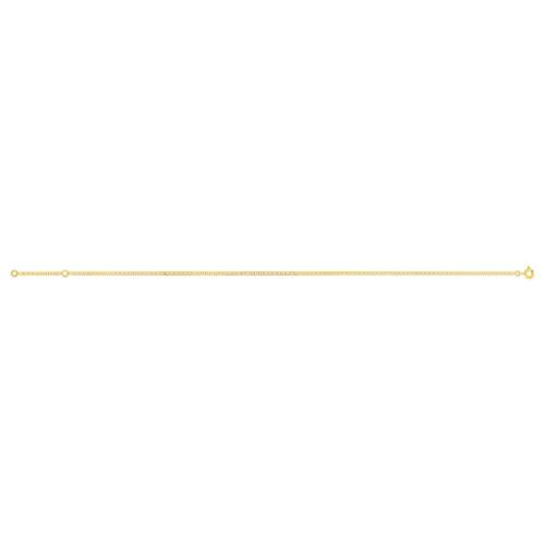 Chaîne de cheville or 375 jaune maille marine 25 cm