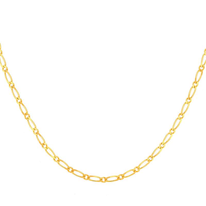 Chaine or jaune 375 maille cheval alternée 45 cm - vue 1