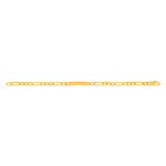 Bracelet identité plaqué or personnalisable maille cheval alternée 18 cm - vue 1