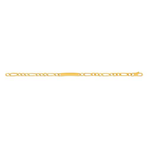 Customizable gold-plated ID bracelet with alternating horse links, 18 cm