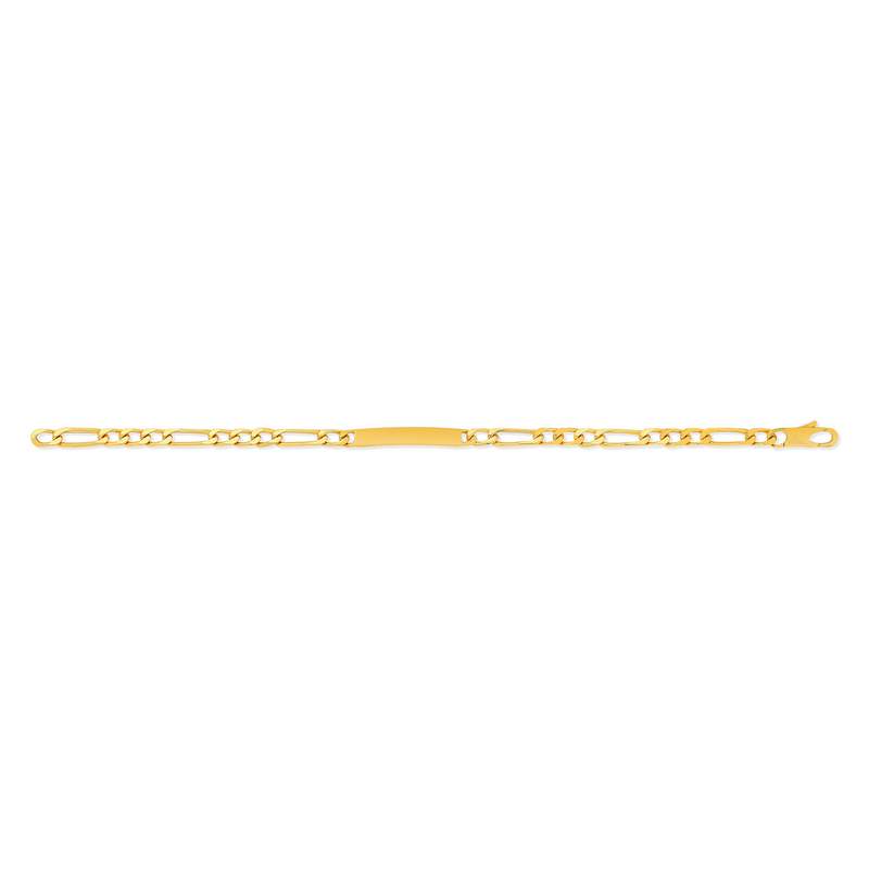Bracelet identité plaqué or personnalisable maille cheval alternée 18 cm - vue 1