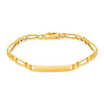 Bracelet identité plaqué or personnalisable maille cheval alternée 18 cm - vue 2