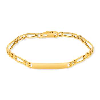 Customizable gold-plated ID bracelet with alternating horse links, 18 cm