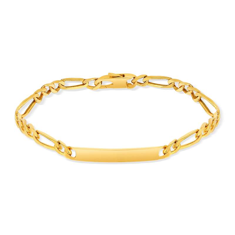 Bracelet identité plaqué or personnalisable maille cheval alternée 18 cm - vue 2