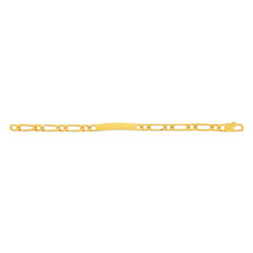 Bracelet identité plaqué or personnalisable maille cheval alternée 20 cm
