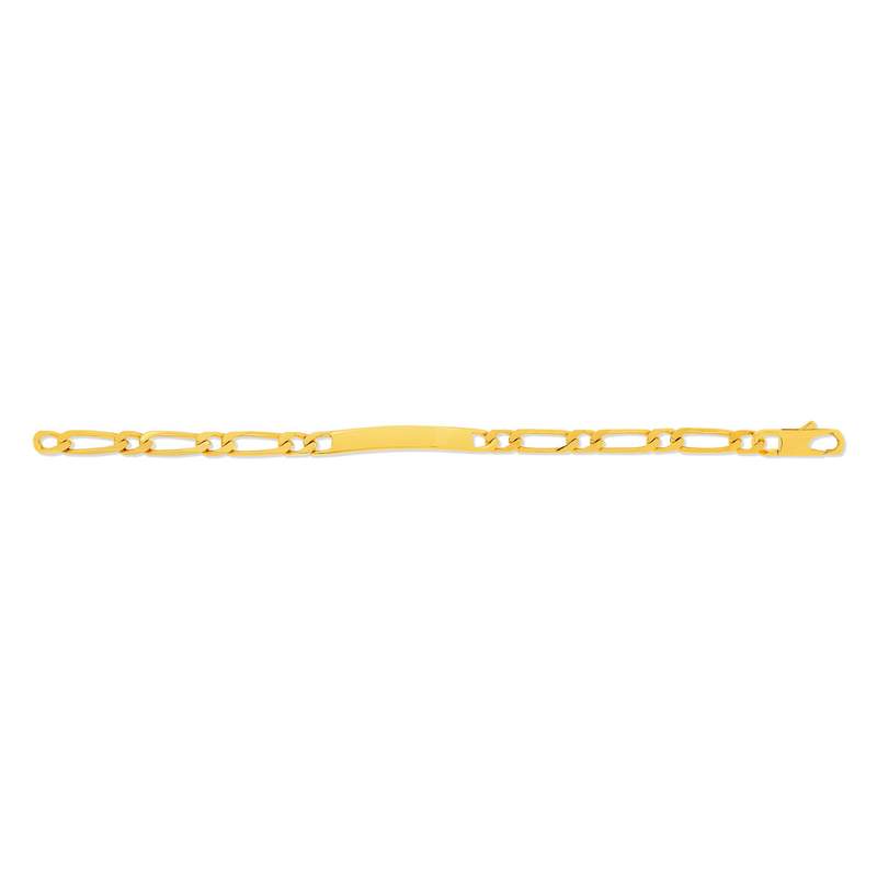 Bracelet identité plaqué or personnalisable maille cheval alternée 20 cm - vue 1