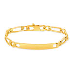 Bracelet identité plaqué or personnalisable maille cheval alternée 20 cm - vue 2