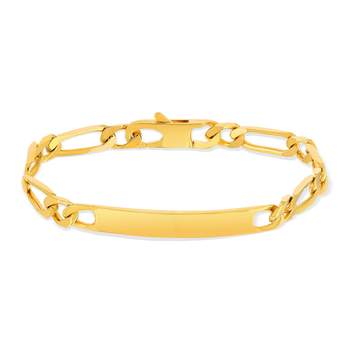 Customizable gold-plated ID bracelet with alternating horse chain, 20 cm