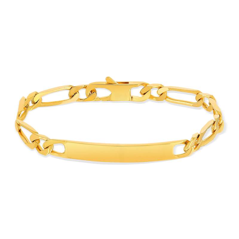 Bracelet identité plaqué or personnalisable maille cheval alternée 20 cm - vue 2