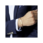 Bracelet identité plaqué or personnalisable maille cheval alternée 20 cm - vue porté 1