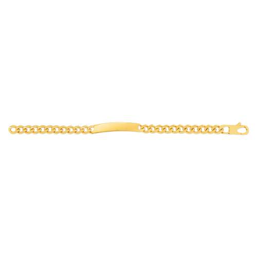 Bracelet identité plaqué or maille gourmette personnalisable 21 cm