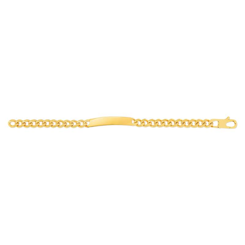 Bracelet identité plaqué or maille gourmette personnalisable 21 cm - vue 1