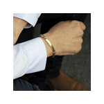 Bracelet identité plaqué or maille gourmette personnalisable 21 cm - vue porté 1