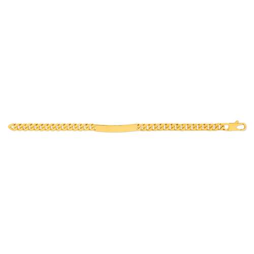 Bracelet identité plaqué or maille gourmette 20 cm