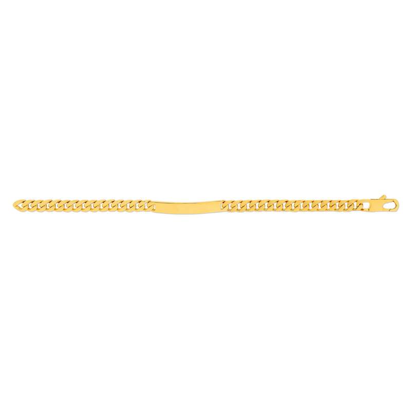 Bracelet identité plaqué or maille gourmette 20 cm - vue 1
