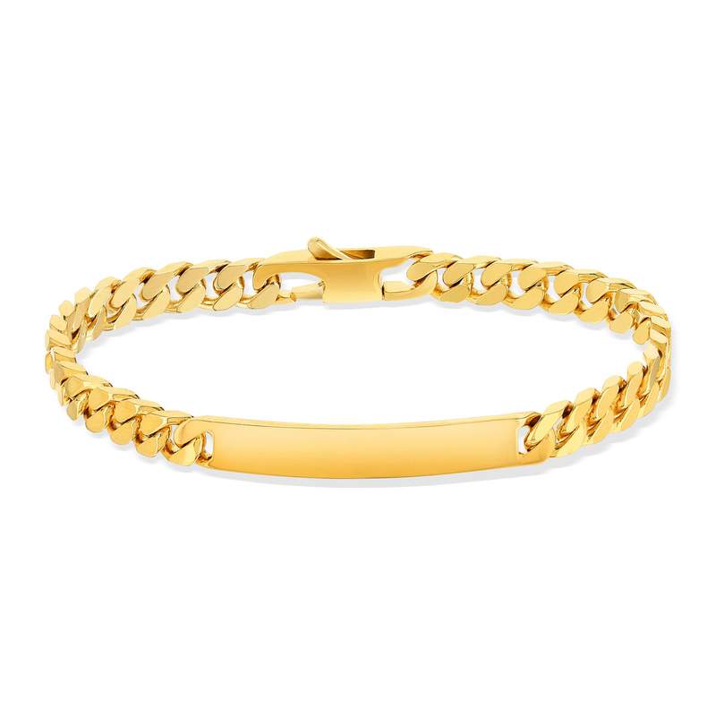 Bracelet identité plaqué or maille gourmette 20 cm - vue 2
