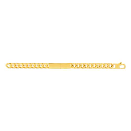 Bracelet identité plaqué or maille gourmette 21 cm
