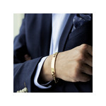 Bracelet identité plaqué or maille gourmette 21 cm - vue porté 1