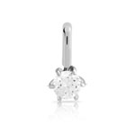 Pendentif or 750 blanc diamant 0.30 carat H/SI - vue 1