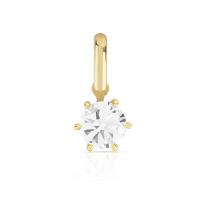 Pendentif or 750 jaune diamant 0.40 carat h/si - vue 1