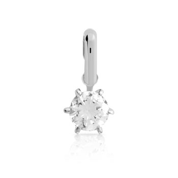 Pendentif or 750 blanc diamant 0.40 carat h/si