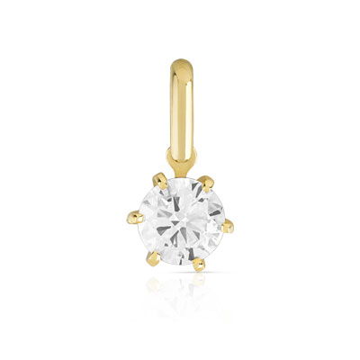 Pendentif or 750 jaune diamant 0.50 carat H/SI - vue 1
