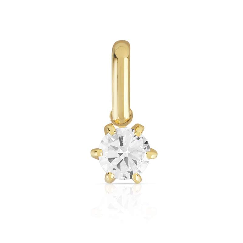 Pendentif or 750 jaune diamant 0.25 carat H/P1 - vue 1