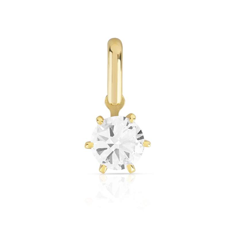 Pendentif or 750 jaune diamant 0.40 carat H/P1 - vue 1