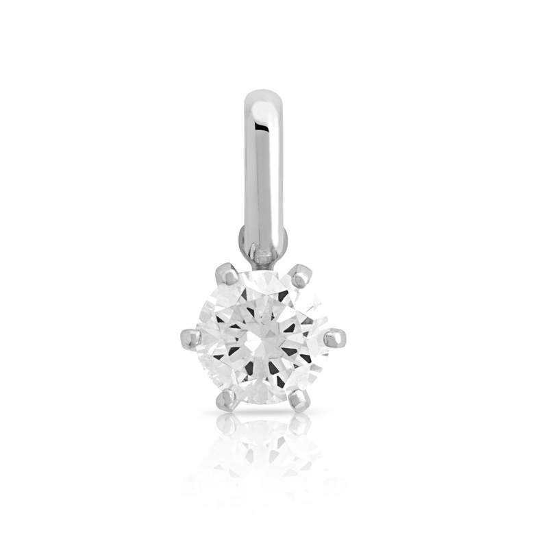 Pendentif or 750 blanc diamant 0.50 carat H/P1 - vue 1