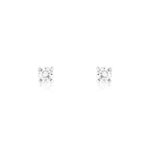 Boucles d'oreilles or 750 blanc diamant - vue D1
